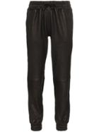 Lot Lthr Slim Leg Leather Track Pants - Black