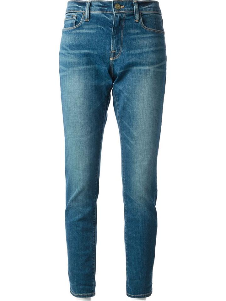 Frame Denim 'le Garcon' Cropped Jeans, Women's, Size: 30, Blue, Cotton/polyester/spandex/elastane