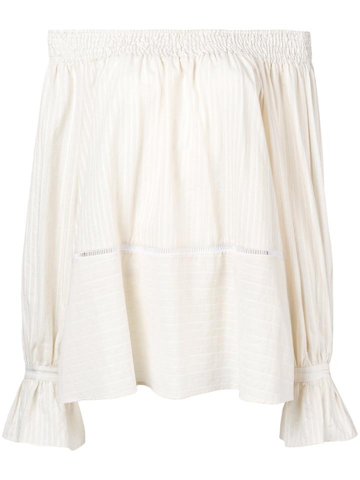 Zeus+dione Atros Off Shoulder Blouse - Nude & Neutrals