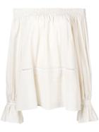 Zeus+dione Atros Off Shoulder Blouse - Nude & Neutrals