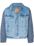 Martine Rose Checked Denim Jacket - Blue