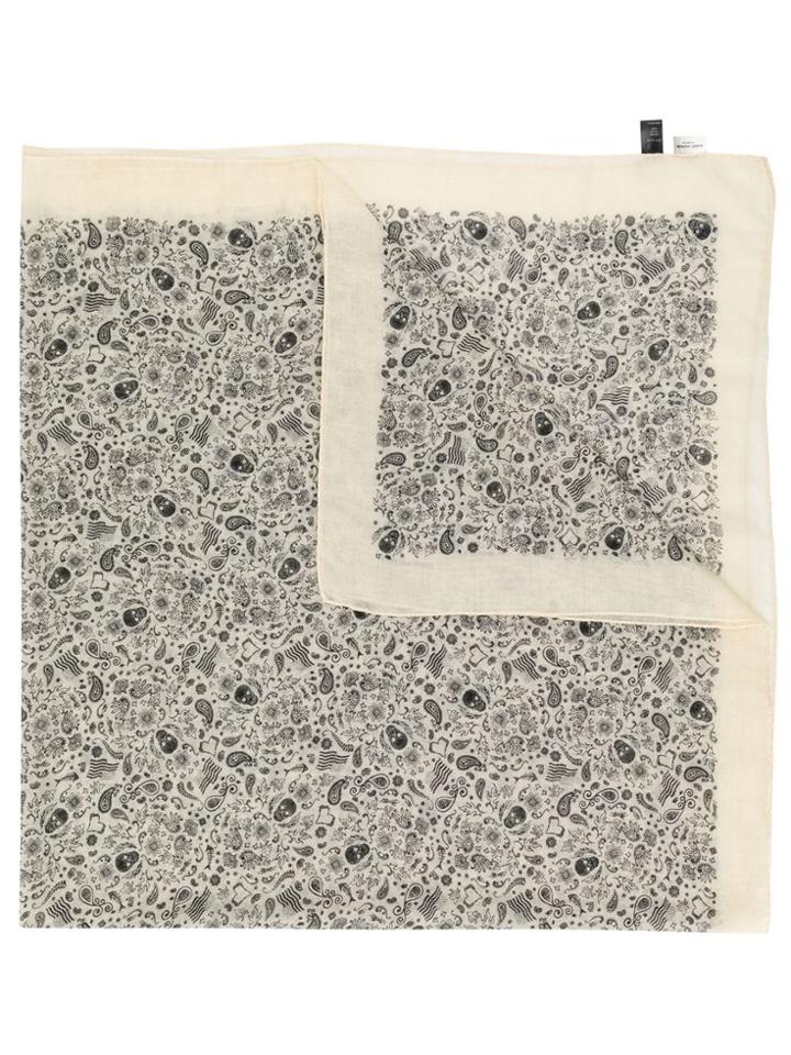 Saint Laurent Printed Shawl - White