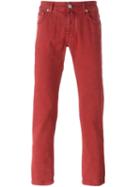 Jacob Cohen Slim-fit Trousers, Men's, Size: 34, Red, Cotton/spandex/elastane