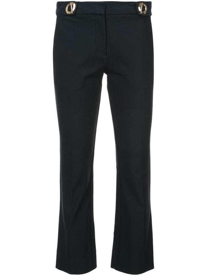 Derek Lam 10 Crosby Cropped Flare Trouser With Grommet Detail - Blue