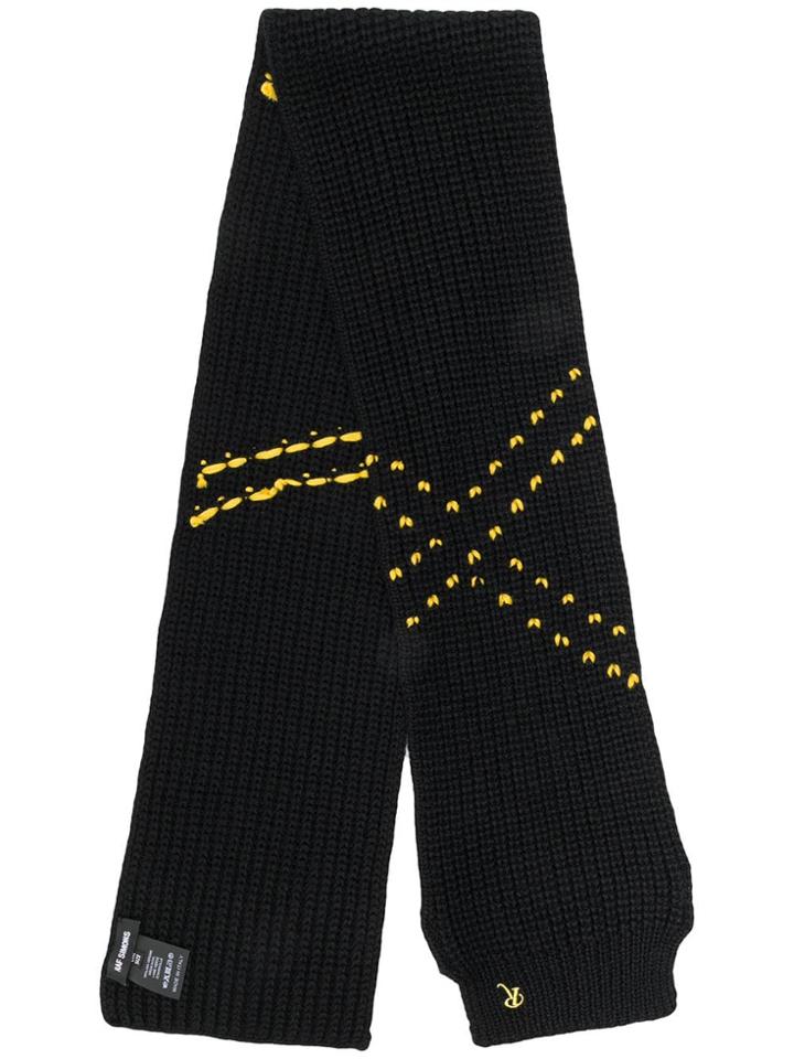 Raf Simons Striped Scarf - Black