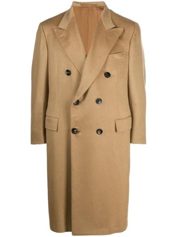 Kiton Double Breasted Overcoat - Neutrals