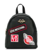 Love Moschino Logo Patch Backpack - Black