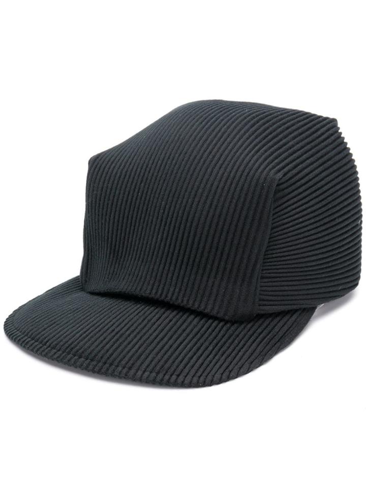 Pleats Please By Issey Miyake Ribbed Baseball Cap - Black