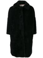 L'autre Chose Oversized Faux-fur Coat - Black