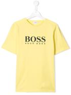 Boss Kids Contrast Logo T-shirt - Yellow