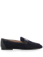 Tod's Two-tone Tweed Loafers - Blue