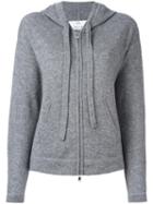 Allude Hooded Zipped Cardigan, Women's, Size: Medium, Grey, Cashmere/virgin Wool