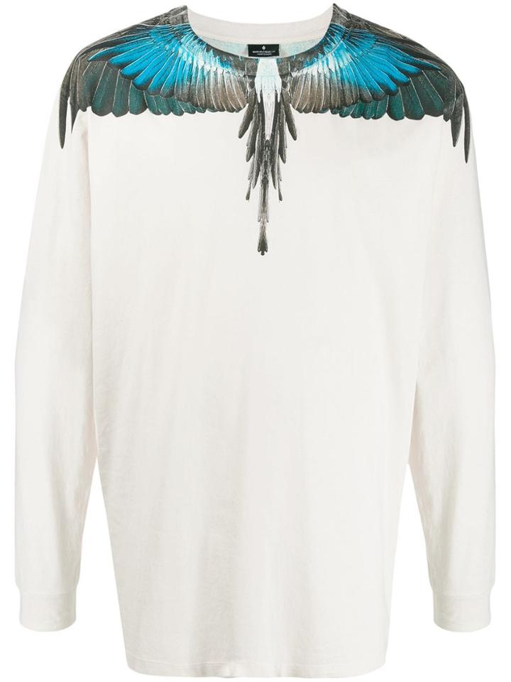 Marcelo Burlon County Of Milan Wings Print Sweatshirt - Neutrals