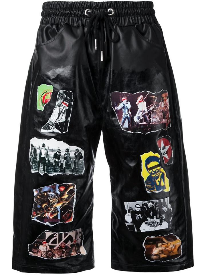 99% Is Photo Print Coated Bermudas, Men's, Size: 2, Black, Cotton/polyester