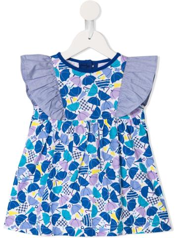 Familiar Umbrella Print Dress - Blue