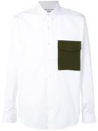Ami Alexandre Mattiussi Large Fit Shirt Flannel Pocket - White