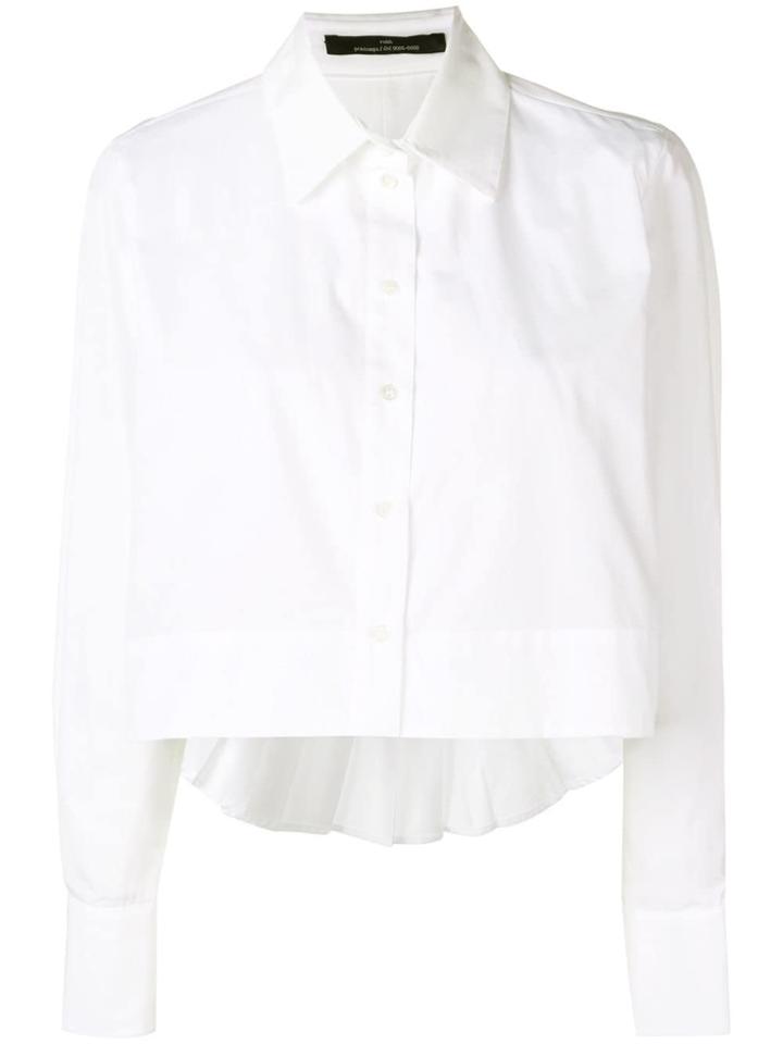 Rokh Pleated Panel Cropped Shirt - White