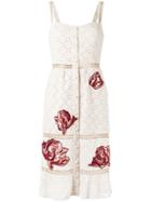 Patbo Flower Embroidered Midi Dress - Nude & Neutrals