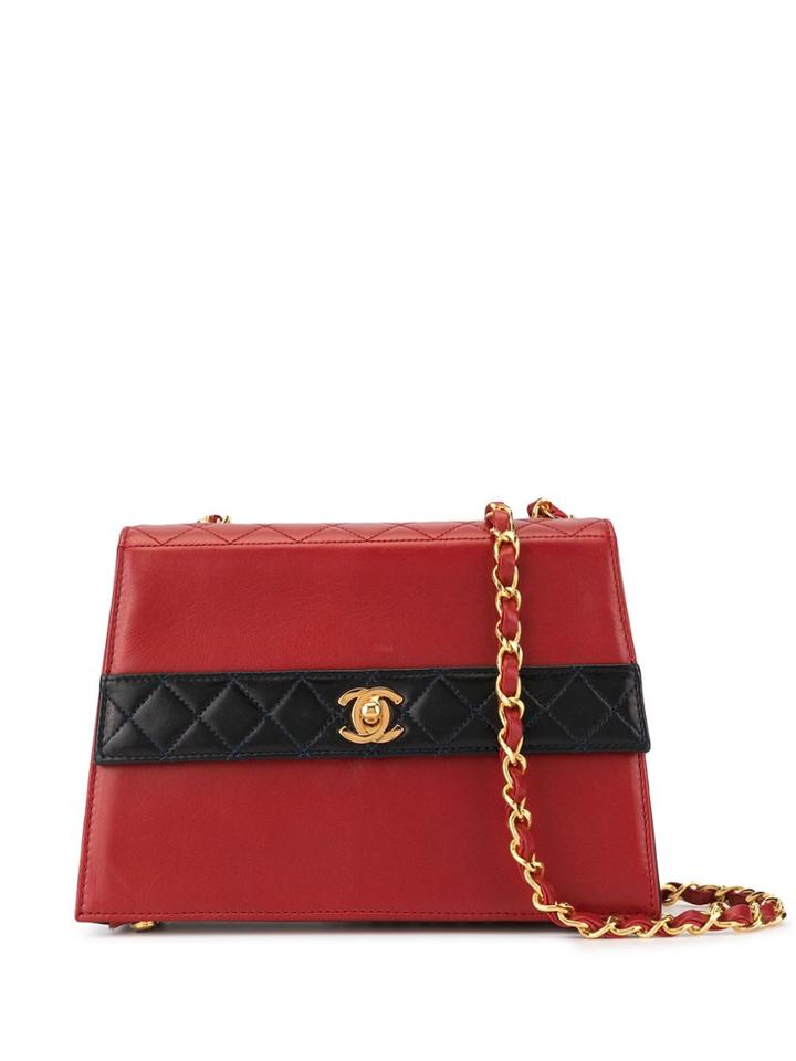 Chanel Pre-owned 1990's Bi-color Single Chain Shoulder Bag - Black