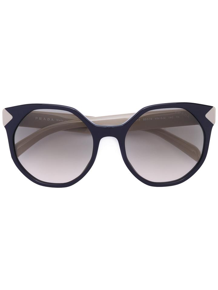 Prada Eyewear - 'triangle' Sunglasses - Women - Acetate - 55, Black, Acetate