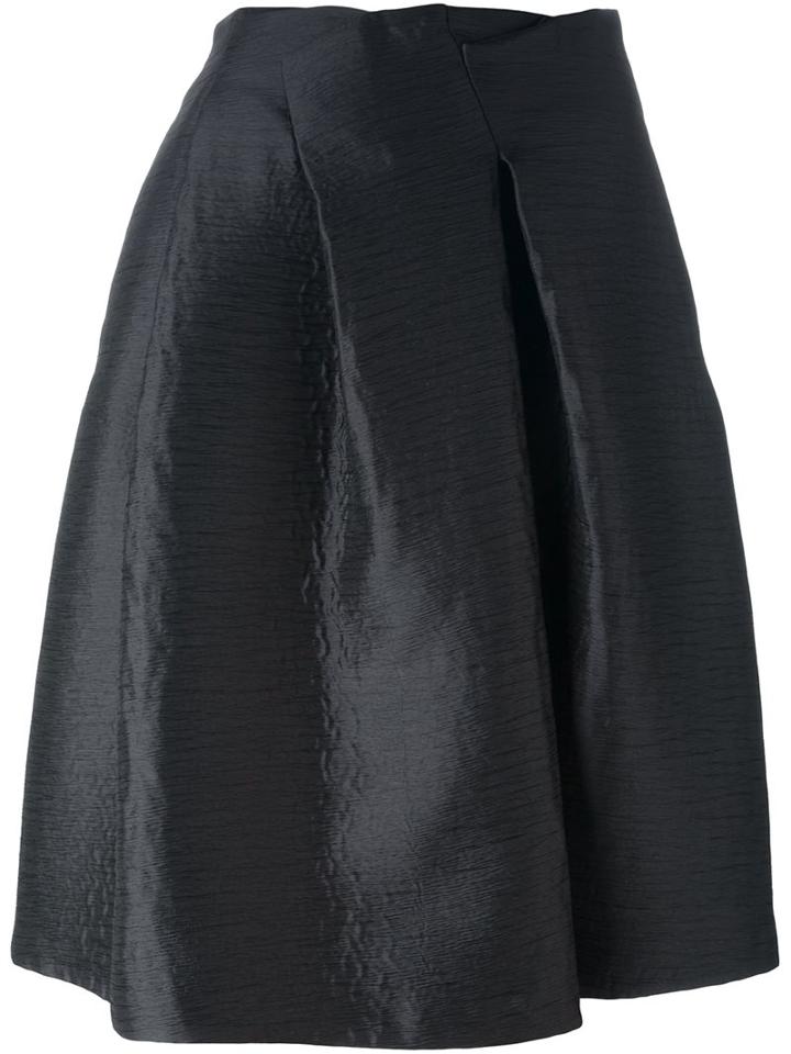 Jil Sander Navy Pleated A-line Skirt