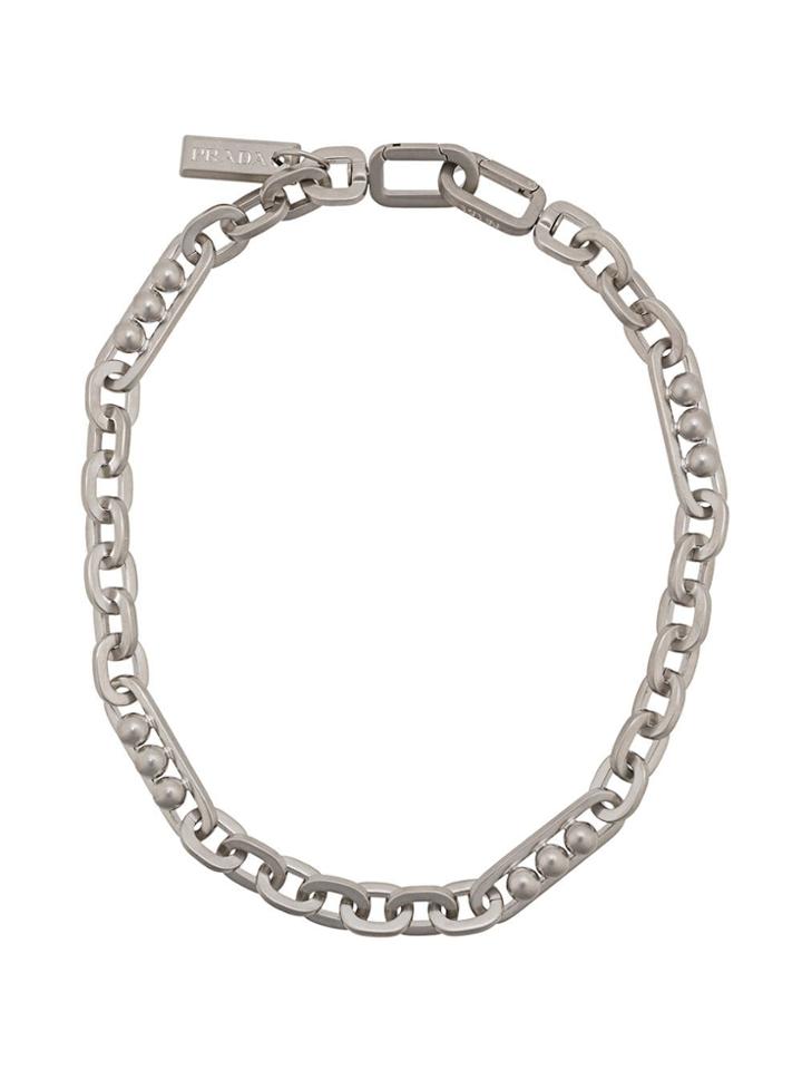 Prada Chain Chocker - Silver