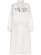 Marine Serre Logo Print Pvc Hooded Raincoat - Neutrals