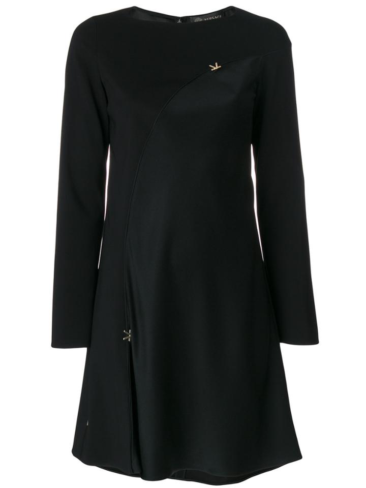 Versace Boat Neck Mini Dress - Black