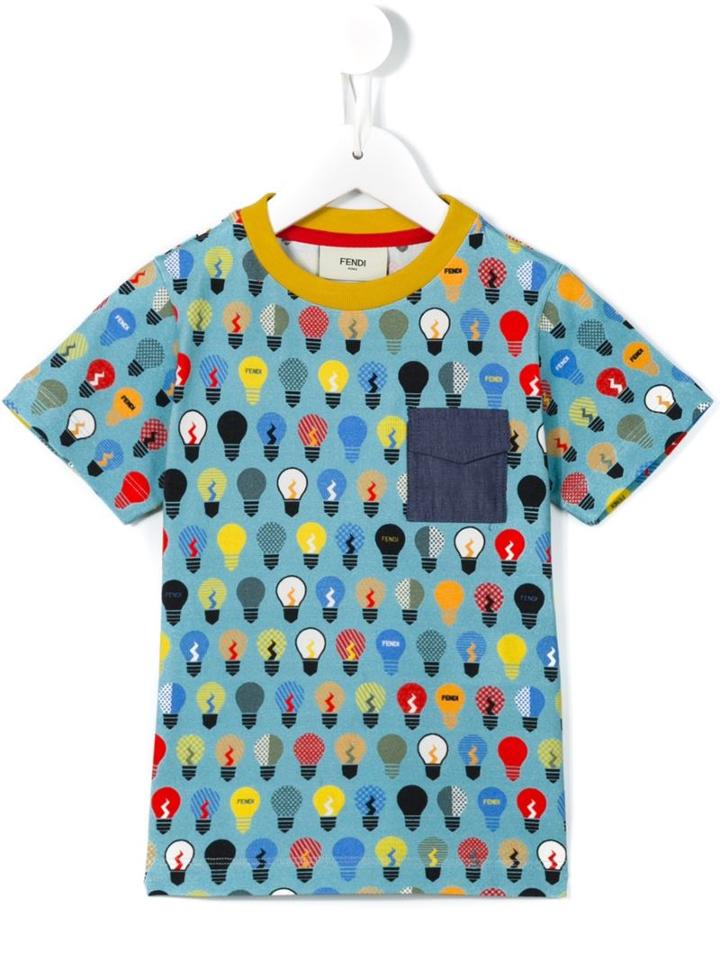 Fendi Kids Light Bulb Print T-shirt, Boy's, Size: 6 Yrs