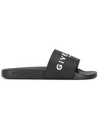 Givenchy Logo Embossed Sliders, Men's, Size: 40, Black, Polyurethane/rubber