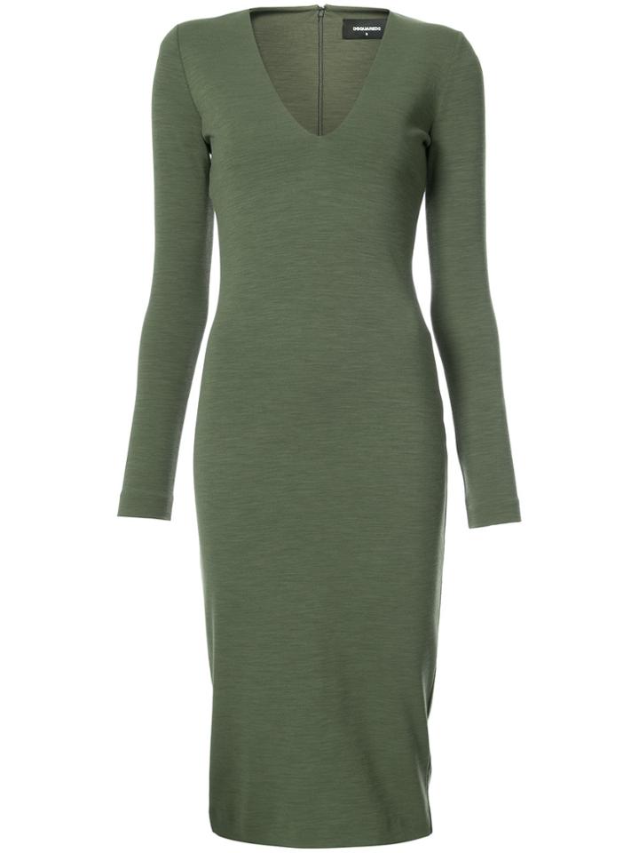 Dsquared2 V-neck Fitted Dress - Unavailable