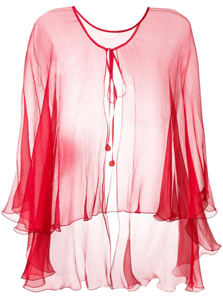Maria Lucia Hohan Mousseline Cape - Red