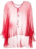 Maria Lucia Hohan Mousseline Cape - Red