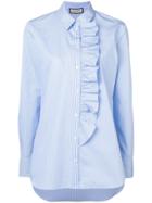 Roqa Ruffle Detail Striped Shirt - Blue