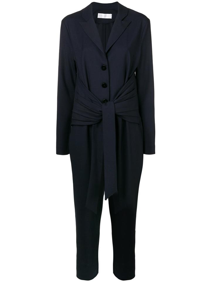 Victoria Beckham Tie Waist Jumpsuit - Blue