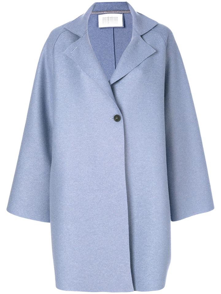 Harris Wharf London Buttoned Coat - Blue