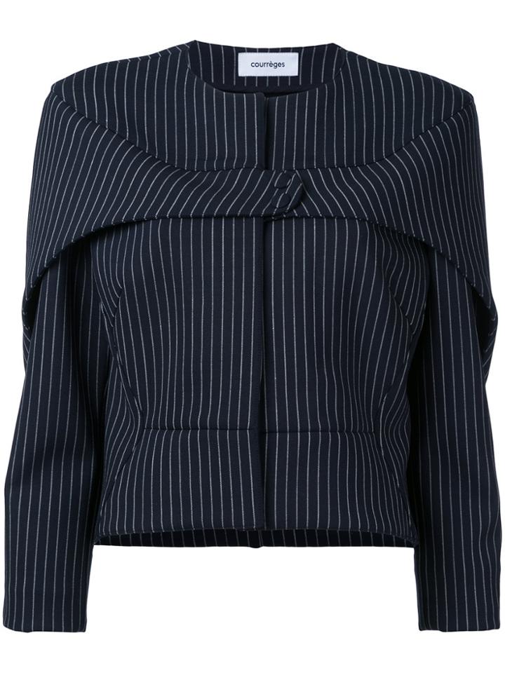 Courrèges Press Stud Pinstripe Jacket - Black