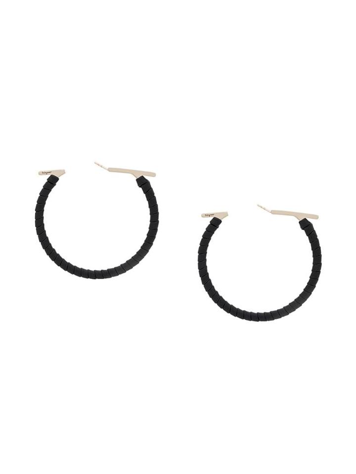 Salvatore Ferragamo Hoop Earrings - Black