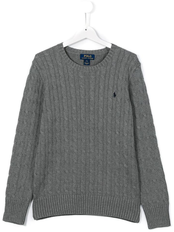 Ralph Lauren Kids Cable Knit Jumper, Boy's, Size: 16 Yrs, Grey