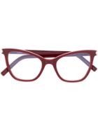 Saint Laurent Eyewear Sl219 Cat-eye Frame Sunglasses - Red