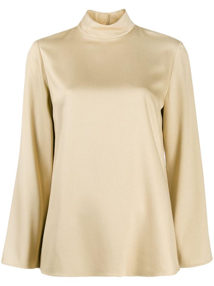 Theory High Standing Collar Top - Neutrals