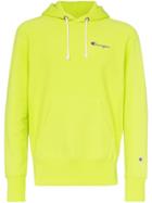 Champion Logo Embroidered Hooded Cotton Jumper - Green