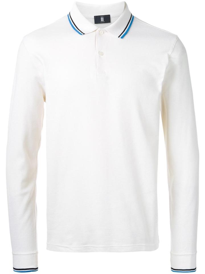 Kent & Curwen Striped Collar Polo Shirt - White