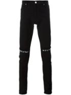 Road To Awe Distressed Printed Knee Jeans, Men's, Size: 32, Black, Cotton/polyurethane