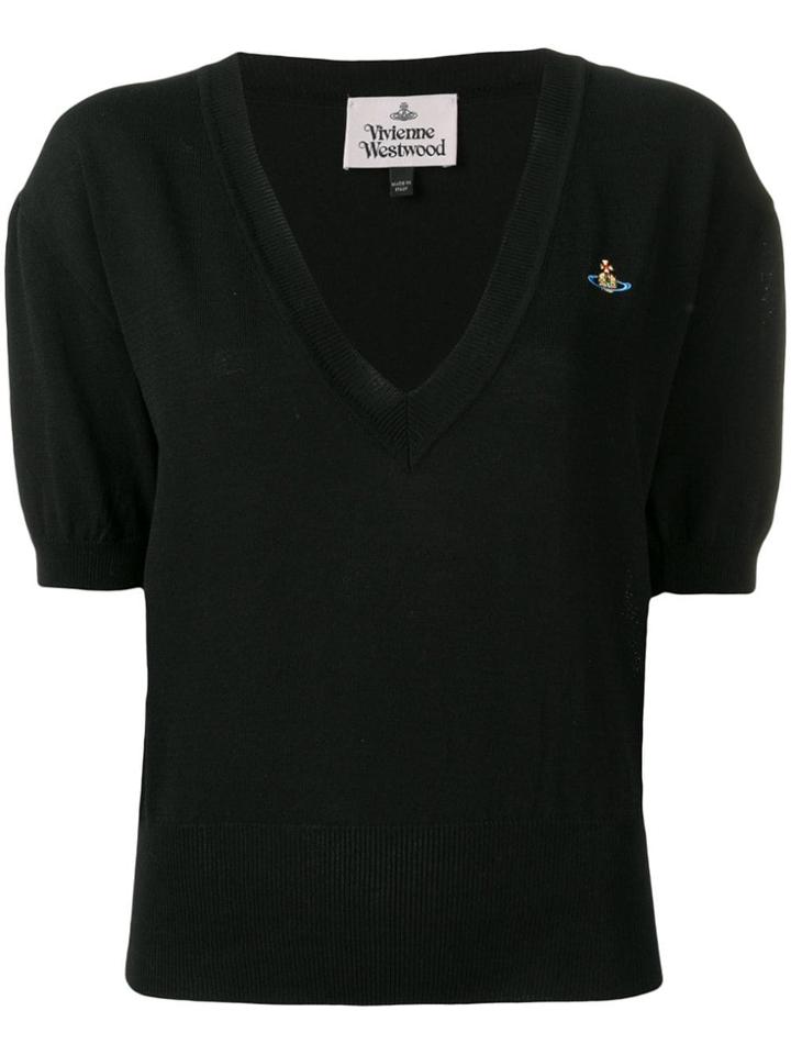 Vivienne Westwood Embroidered Logo Jumper - Black