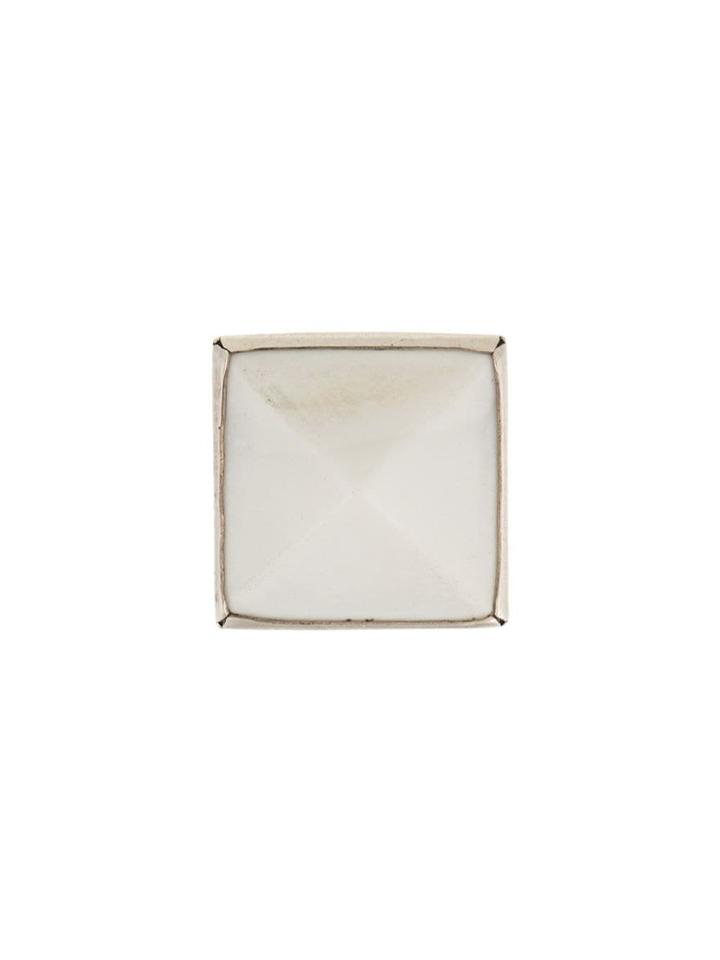 Bunney Square Shaped Brooch - White