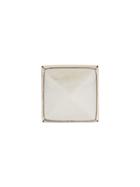 Bunney Square Shaped Brooch - White