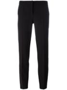 Ermanno Ermanno Cropped Tapered Trousers, Women's, Size: 40, Black, Polyester/spandex/elastane/polybutylene Terephthalate (pbt)/acetate