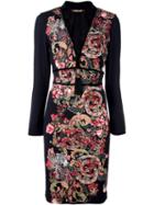 Roberto Cavalli Tassel Neck Printed Dress