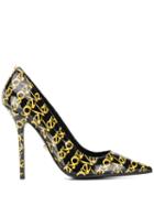 Versace All-over Logo Pumps - Black